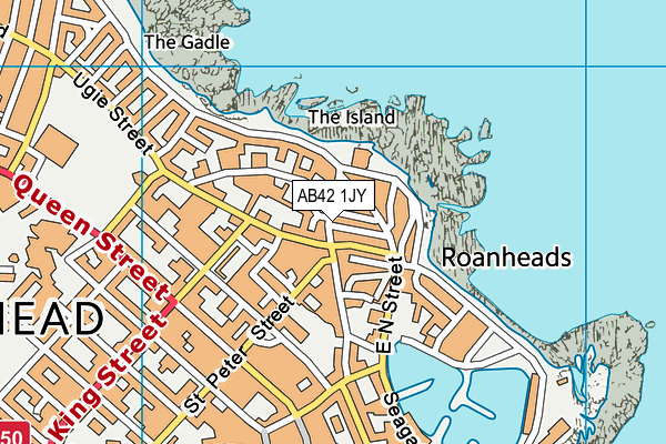 AB42 1JY map - OS VectorMap District (Ordnance Survey)