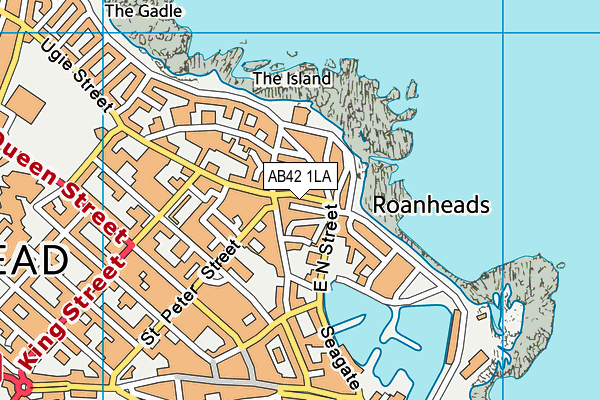 AB42 1LA map - OS VectorMap District (Ordnance Survey)