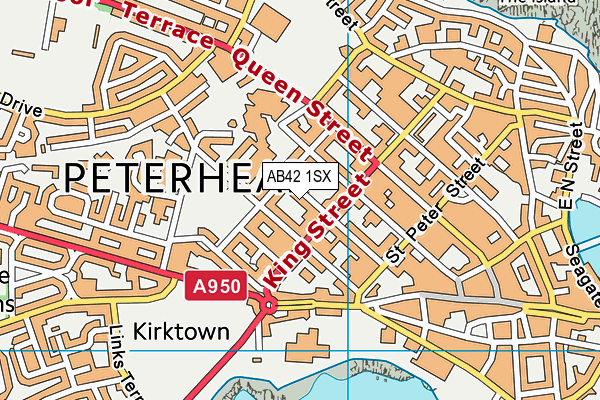 AB42 1SX map - OS VectorMap District (Ordnance Survey)