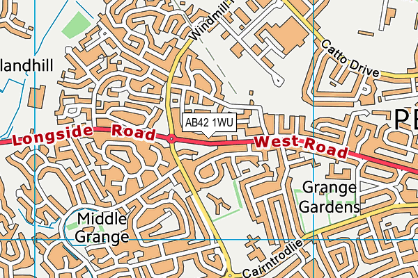 AB42 1WU map - OS VectorMap District (Ordnance Survey)