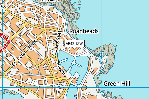 AB42 1ZW map - OS VectorMap District (Ordnance Survey) AB42 1ZW map - OS VectorMap District (Ordnance Survey)