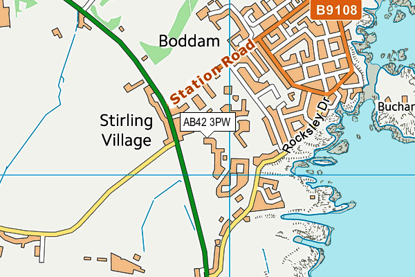 AB42 3PW map - OS VectorMap District (Ordnance Survey) AB42 3PW map - OS VectorMap District (Ordnance Survey)