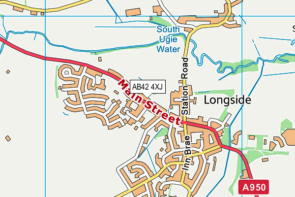 AB42 4XJ map - OS VectorMap District (Ordnance Survey)