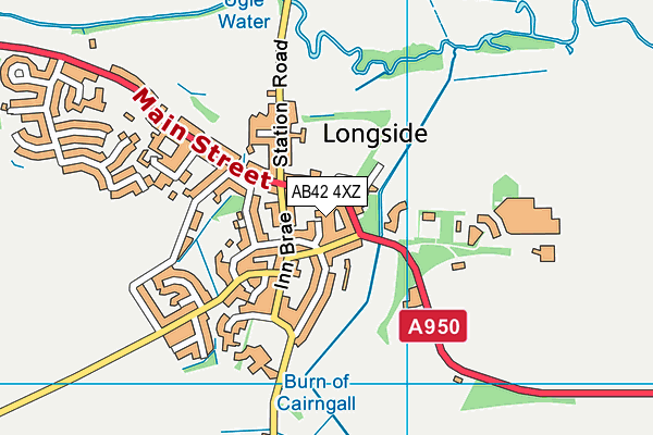 AB42 4XZ map - OS VectorMap District (Ordnance Survey)