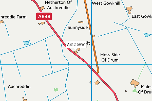AB42 5RW map - OS VectorMap District (Ordnance Survey) AB42 5RW map - OS VectorMap District (Ordnance Survey)