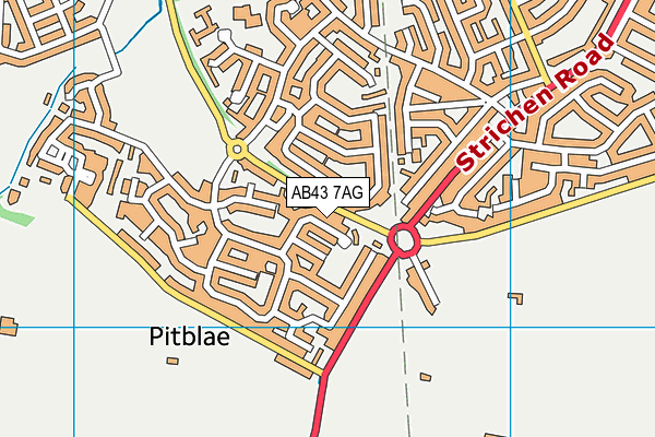 AB43 7AG map - OS VectorMap District (Ordnance Survey)