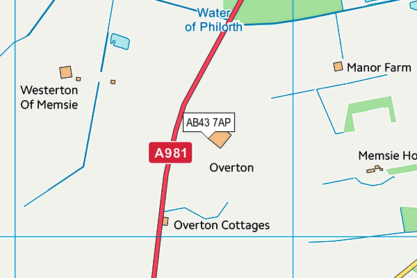 AB43 7AP map - OS VectorMap District (Ordnance Survey) AB43 7AP map - OS VectorMap District (Ordnance Survey)