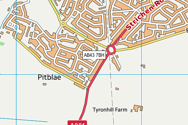 AB43 7BH map - OS VectorMap District (Ordnance Survey) AB43 7BH map - OS VectorMap District (Ordnance Survey)
