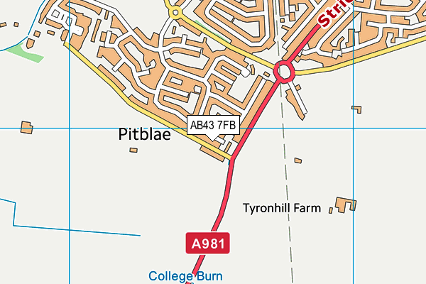 AB43 7FB map - OS VectorMap District (Ordnance Survey)