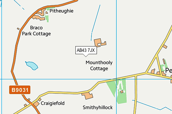 AB43 7JX map - OS VectorMap District (Ordnance Survey) AB43 7JX map - OS VectorMap District (Ordnance Survey)