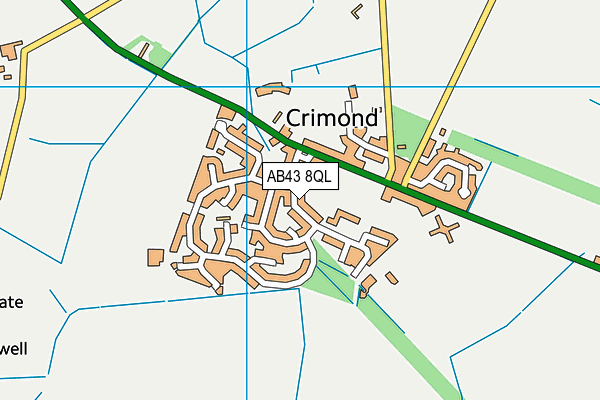 AB43 8QL map - OS VectorMap District (Ordnance Survey)