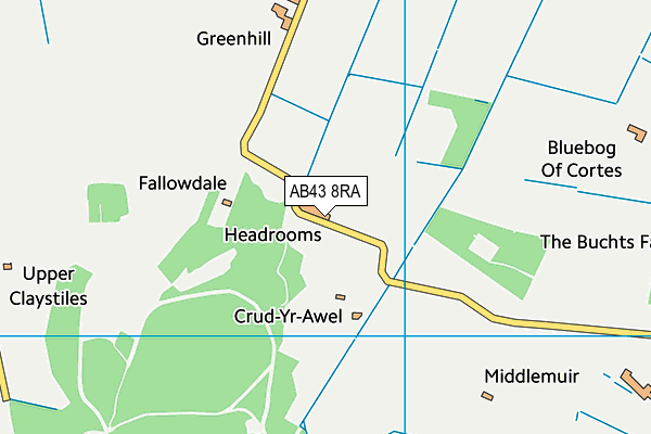 AB43 8RA map - OS VectorMap District (Ordnance Survey) AB43 8RA map - OS VectorMap District (Ordnance Survey)