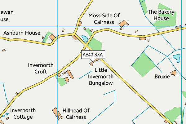 AB43 8XA map - OS VectorMap District (Ordnance Survey) AB43 8XA map - OS VectorMap District (Ordnance Survey)