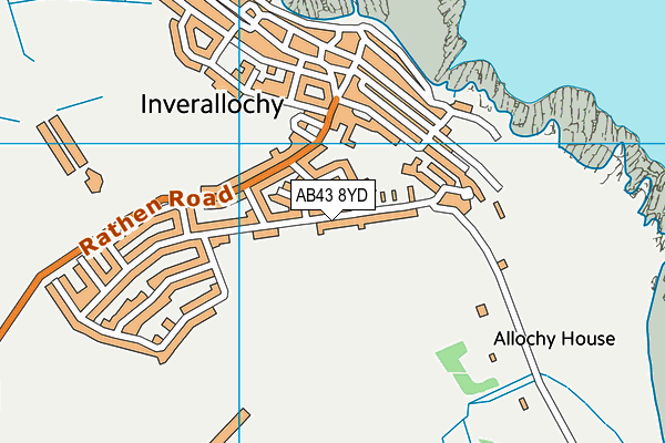 AB43 8YD map - OS VectorMap District (Ordnance Survey) AB43 8YD map - OS VectorMap District (Ordnance Survey)