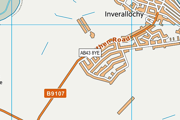 AB43 8YE map - OS VectorMap District (Ordnance Survey) AB43 8YE map - OS VectorMap District (Ordnance Survey)