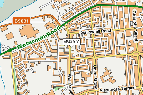 AB43 9JY map - OS VectorMap District (Ordnance Survey) AB43 9JY map - OS VectorMap District (Ordnance Survey)