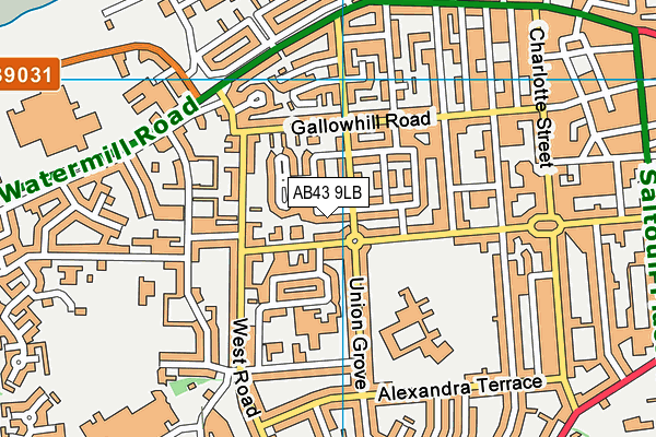 AB43 9LB map - OS VectorMap District (Ordnance Survey) AB43 9LB map - OS VectorMap District (Ordnance Survey)
