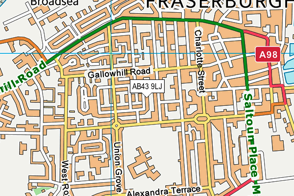 AB43 9LJ map - OS VectorMap District (Ordnance Survey)