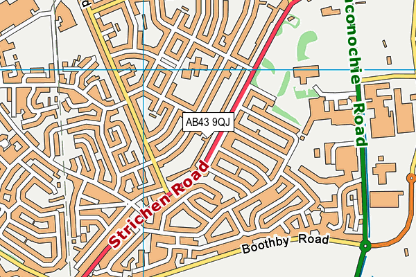 AB43 9QJ map - OS VectorMap District (Ordnance Survey)