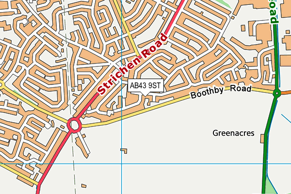 AB43 9ST map - OS VectorMap District (Ordnance Survey)