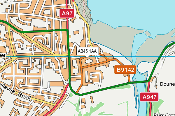 AB45 1AA map - OS VectorMap District (Ordnance Survey) AB45 1AA map - OS VectorMap District (Ordnance Survey)