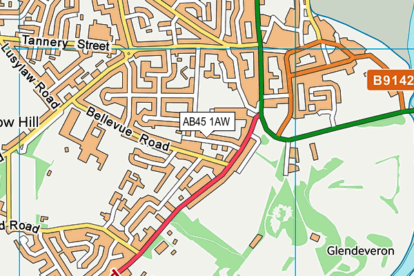 AB45 1AW map - OS VectorMap District (Ordnance Survey) AB45 1AW map - OS VectorMap District (Ordnance Survey)