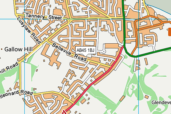 AB45 1BJ map - OS VectorMap District (Ordnance Survey) AB45 1BJ map - OS VectorMap District (Ordnance Survey)
