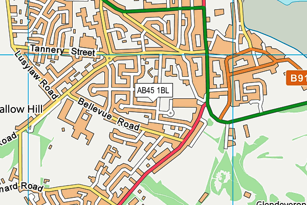 AB45 1BL map - OS VectorMap District (Ordnance Survey) AB45 1BL map - OS VectorMap District (Ordnance Survey)