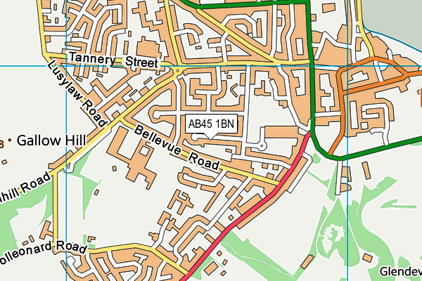 AB45 1BN map - OS VectorMap District (Ordnance Survey) AB45 1BN map - OS VectorMap District (Ordnance Survey)