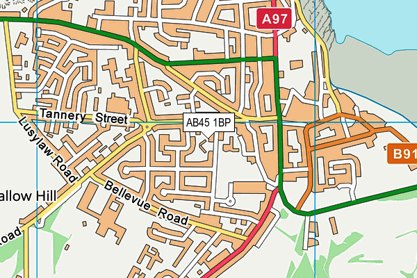AB45 1BP map - OS VectorMap District (Ordnance Survey)