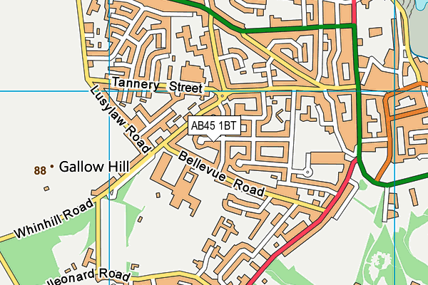 AB45 1BT map - OS VectorMap District (Ordnance Survey) AB45 1BT map - OS VectorMap District (Ordnance Survey)