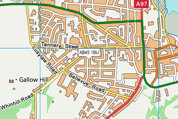 AB45 1BU map - OS VectorMap District (Ordnance Survey) AB45 1BU map - OS VectorMap District (Ordnance Survey)