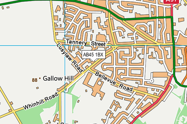 AB45 1BX map - OS VectorMap District (Ordnance Survey) AB45 1BX map - OS VectorMap District (Ordnance Survey)