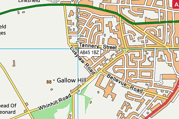 AB45 1BZ map - OS VectorMap District (Ordnance Survey) AB45 1BZ map - OS VectorMap District (Ordnance Survey)