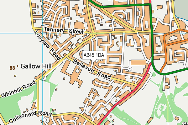 AB45 1DA map - OS VectorMap District (Ordnance Survey) AB45 1DA map - OS VectorMap District (Ordnance Survey)