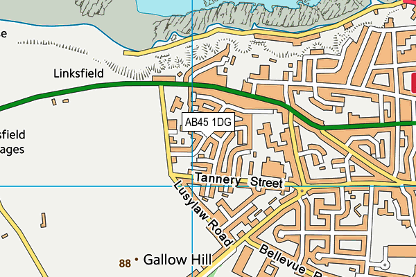 AB45 1DG map - OS VectorMap District (Ordnance Survey) AB45 1DG map - OS VectorMap District (Ordnance Survey)