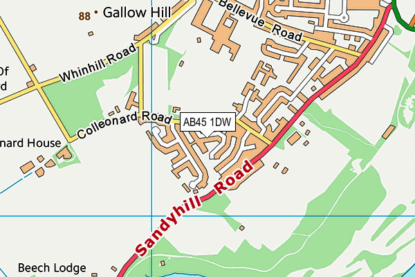 AB45 1DW map - OS VectorMap District (Ordnance Survey) AB45 1DW map - OS VectorMap District (Ordnance Survey)