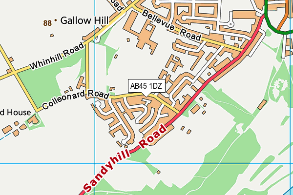 AB45 1DZ map - OS VectorMap District (Ordnance Survey) AB45 1DZ map - OS VectorMap District (Ordnance Survey)