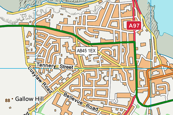AB45 1EX map - OS VectorMap District (Ordnance Survey) AB45 1EX map - OS VectorMap District (Ordnance Survey)