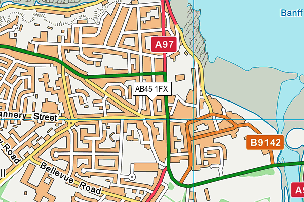 AB45 1FX map - OS VectorMap District (Ordnance Survey) AB45 1FX map - OS VectorMap District (Ordnance Survey)