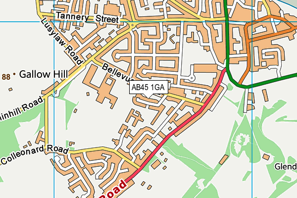 AB45 1GA map - OS VectorMap District (Ordnance Survey) AB45 1GA map - OS VectorMap District (Ordnance Survey)