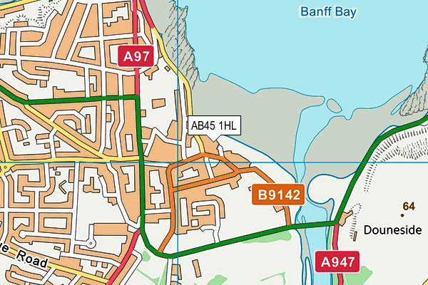 AB45 1HL map - OS VectorMap District (Ordnance Survey) AB45 1HL map - OS VectorMap District (Ordnance Survey)