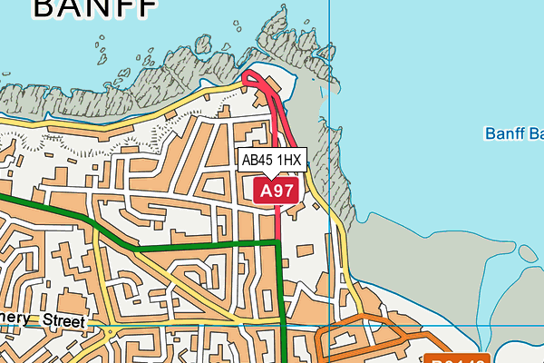 AB45 1HX map - OS VectorMap District (Ordnance Survey) AB45 1HX map - OS VectorMap District (Ordnance Survey)