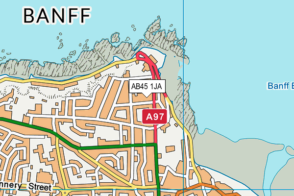 AB45 1JA map - OS VectorMap District (Ordnance Survey) AB45 1JA map - OS VectorMap District (Ordnance Survey)