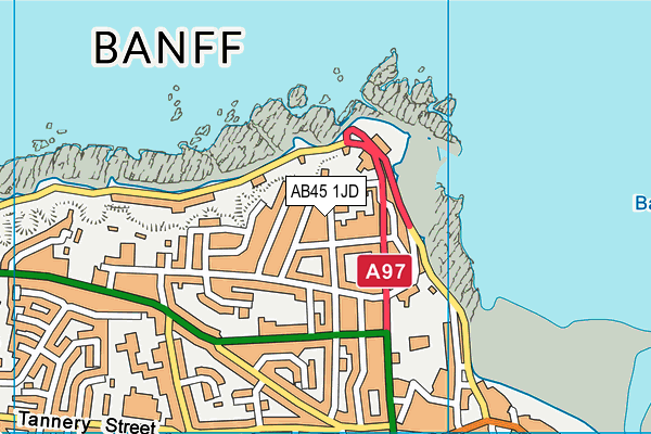 AB45 1JD map - OS VectorMap District (Ordnance Survey) AB45 1JD map - OS VectorMap District (Ordnance Survey)