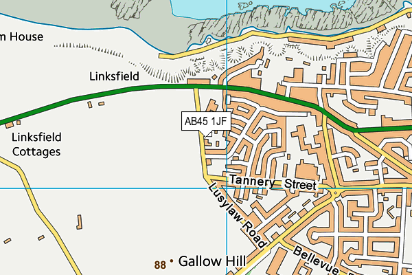 AB45 1JF map - OS VectorMap District (Ordnance Survey) AB45 1JF map - OS VectorMap District (Ordnance Survey)