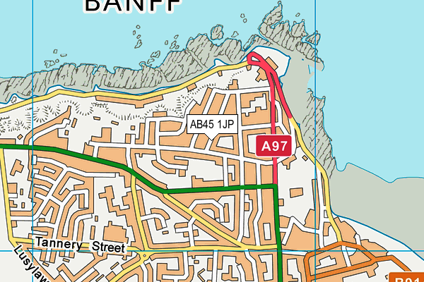 AB45 1JP map - OS VectorMap District (Ordnance Survey) AB45 1JP map - OS VectorMap District (Ordnance Survey)
