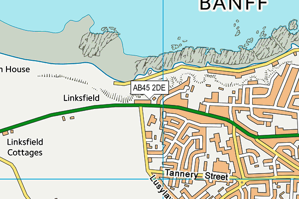 AB45 2DE map - OS VectorMap District (Ordnance Survey)