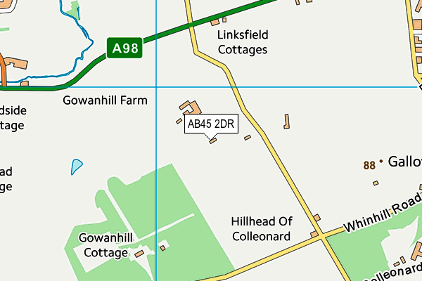 AB45 2DR map - OS VectorMap District (Ordnance Survey)