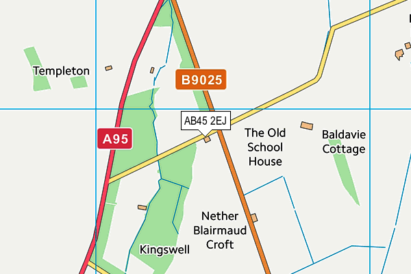 AB45 2EJ map - OS VectorMap District (Ordnance Survey)